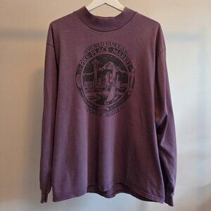Vintage Pike Place Market Port of Seattle Long Sleeve Purple Graphic Shirt Tee